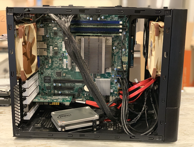 drives stacked in a small computer